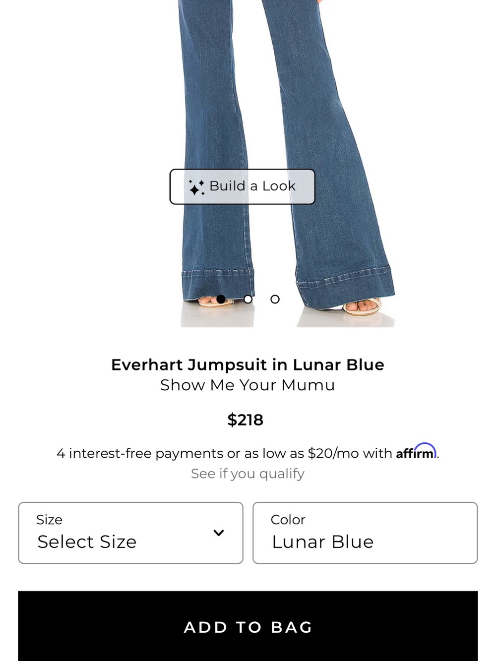 Show Me Your MuMu Everhart Denim Stretch Jumpsuit Size Large New With Tags - Picture 4 of 16